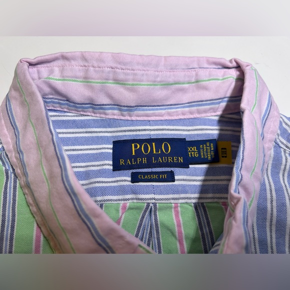 NWT POLO RALPH LAUREN Men Long Sleeve Multi Color Striped Button Oxford XXL $138 - Picture 7 of 13